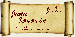 Jana Kosorić vizit kartica